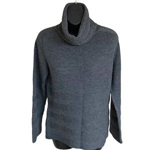 Blumera Charcoal Gray Merino‎ Wool Blend Knit Turtleneck Sweater
